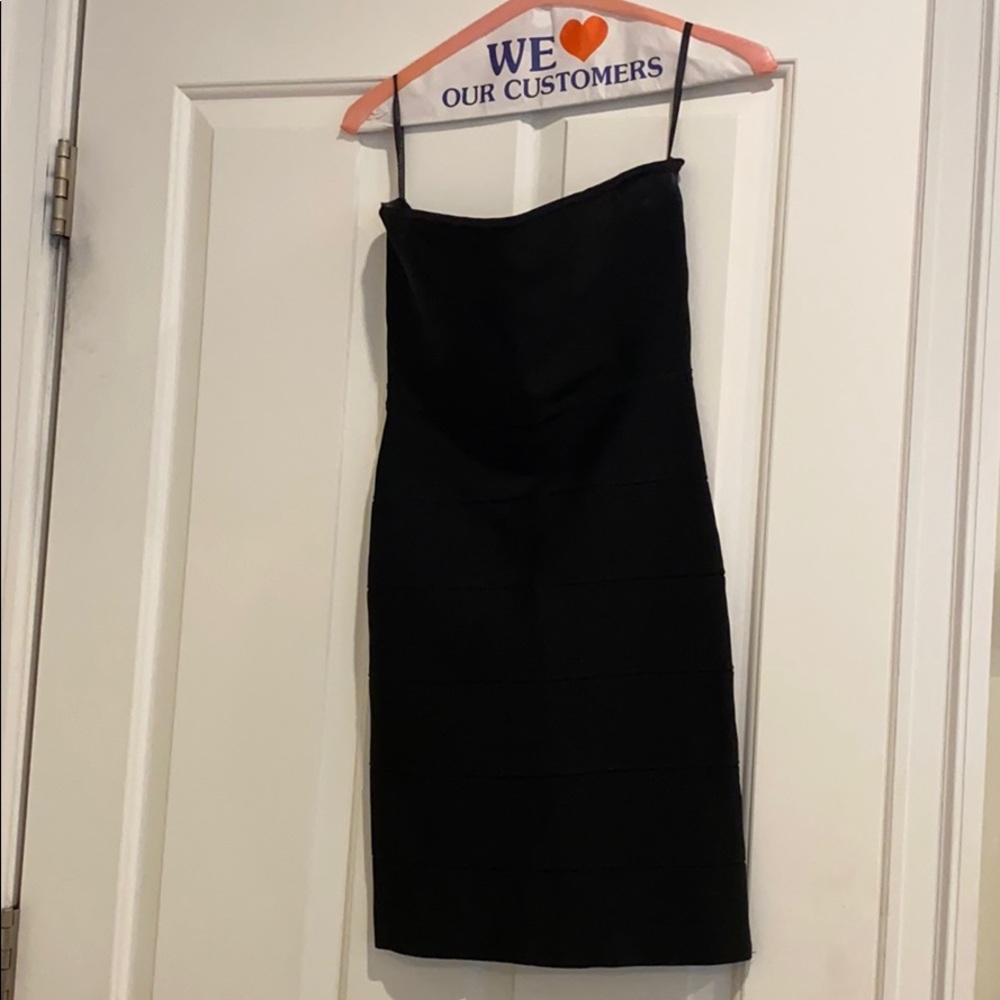 BCBG little black strapless dress
